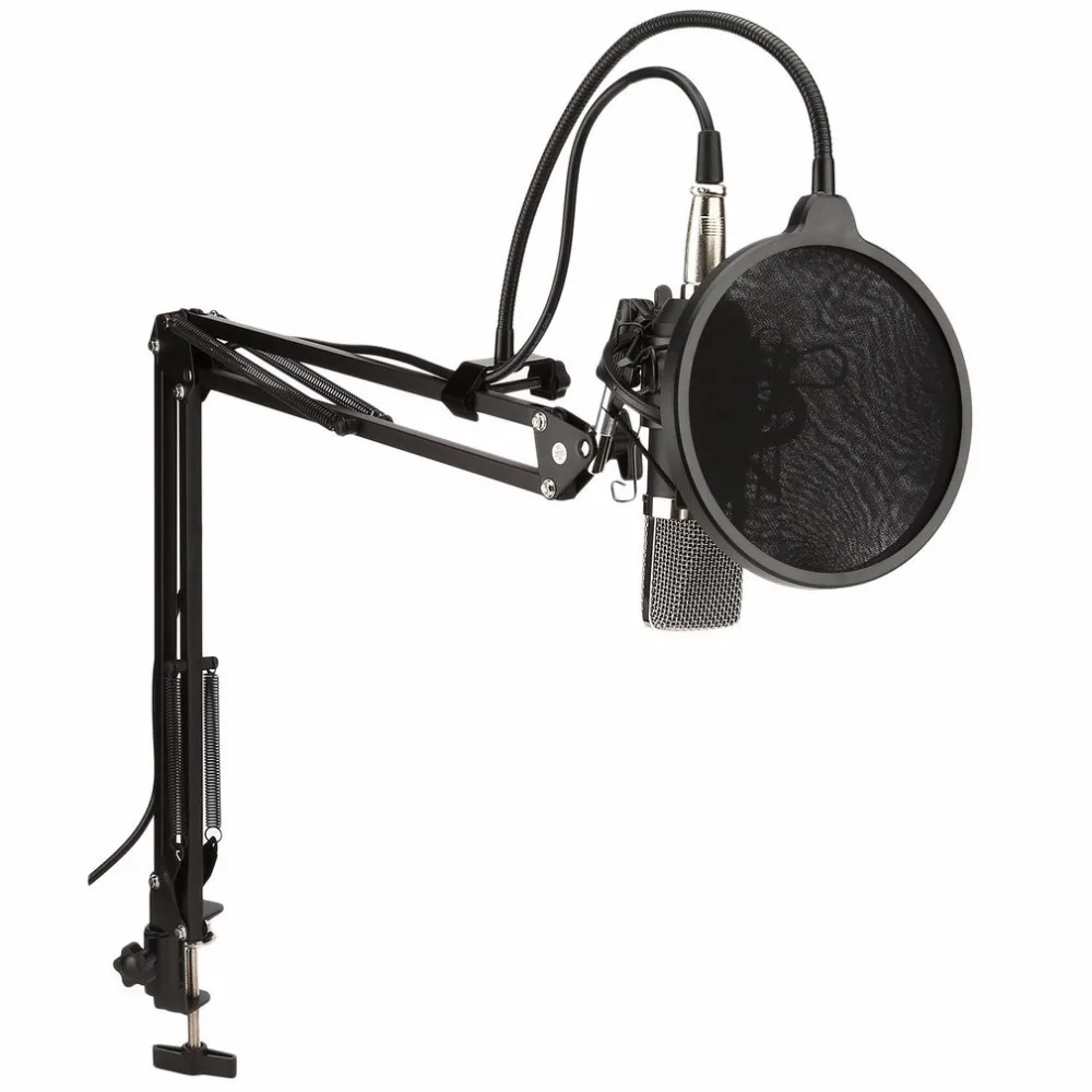 

Professional Studio Broadcasting Recording Condenser Microphone Kit With Microphone Stand And Shock Mount
