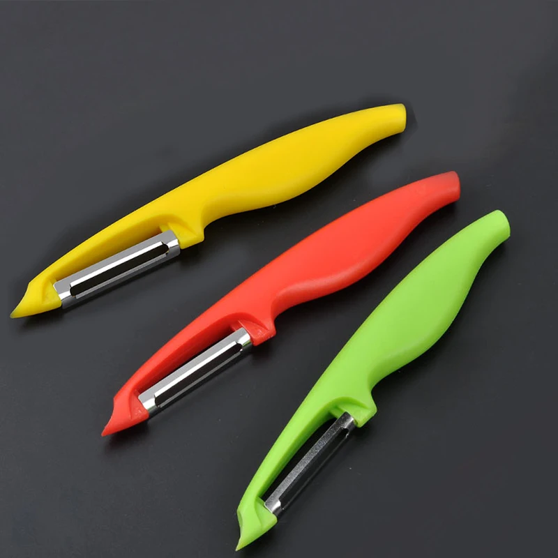 

1PC 19*2.6cm Stainless Steel Peeler Sweet color Zesters Arc design handle planer Vegetable Fruit Tools Common Kitchen Utensils