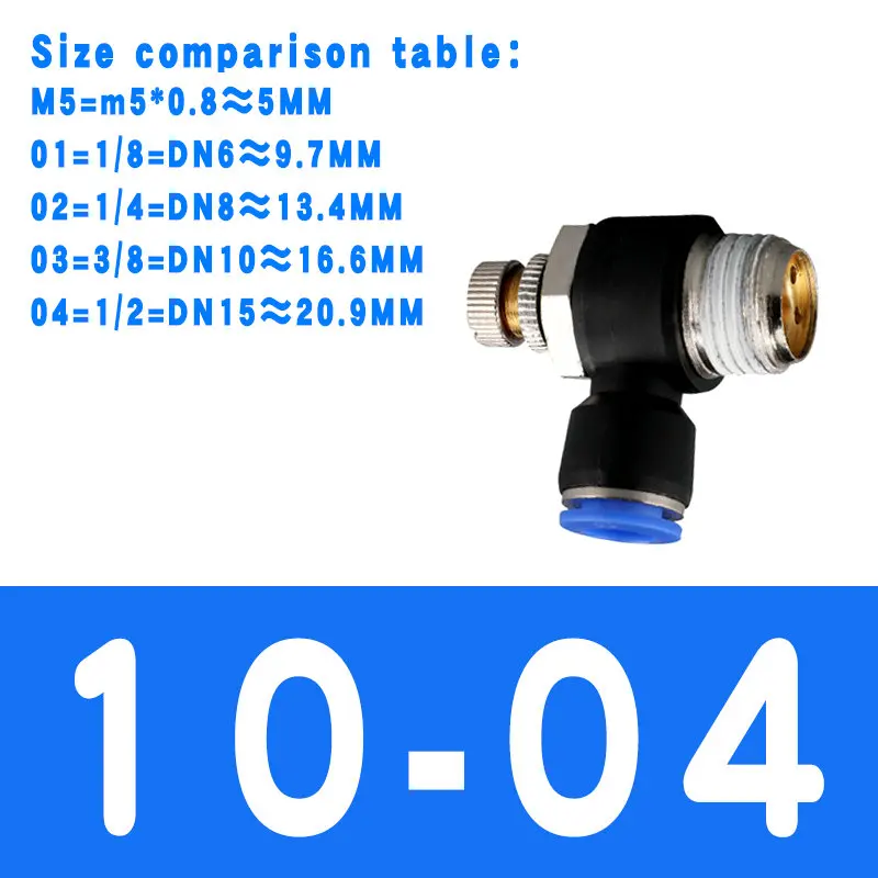Пневматический регулятор скорости потока 8 мм 6 мм 10 мм 12 мм OD шланг трубки 1/" 1/8" 3/" 1/2" BSP Мужской газовый воздушный поток предельный клапан Быстрый фитинг - Цвет: SL10-04