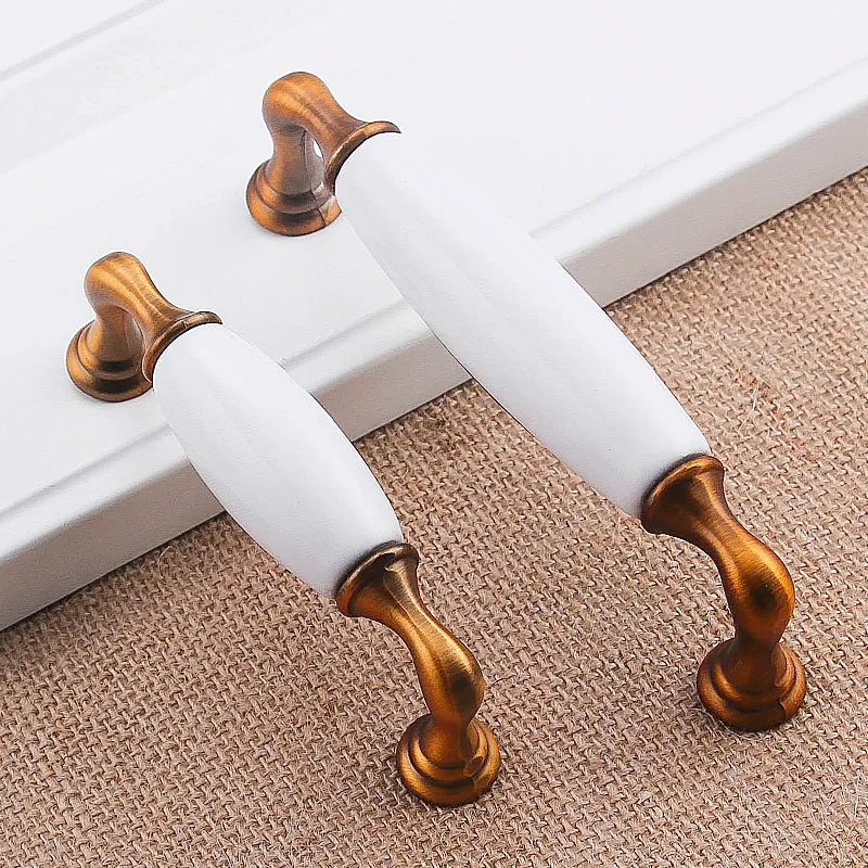 Ceramic Pull Handles Drawer Pulls handles Bronze Copper Dresser Handles