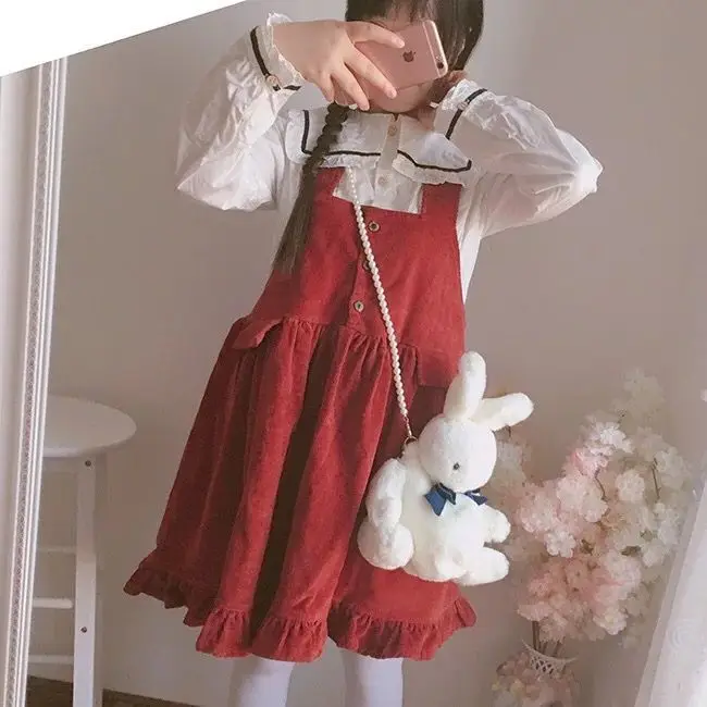 Kawai Girl Bunny Rabbit Bag Lolita Silk Bowknot Soft Plush Toy Doll Single Shoulder Portable Pearl Chain Bag Christmas gift