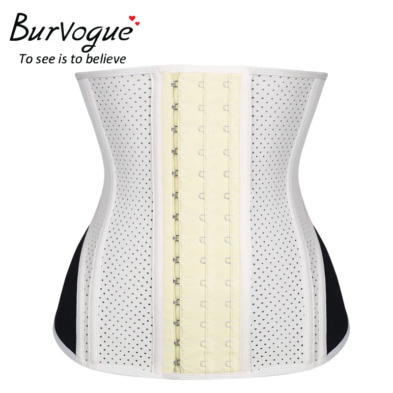 Burvogue Waist Trainer Corset for Weight Loss Steel Boned Latex