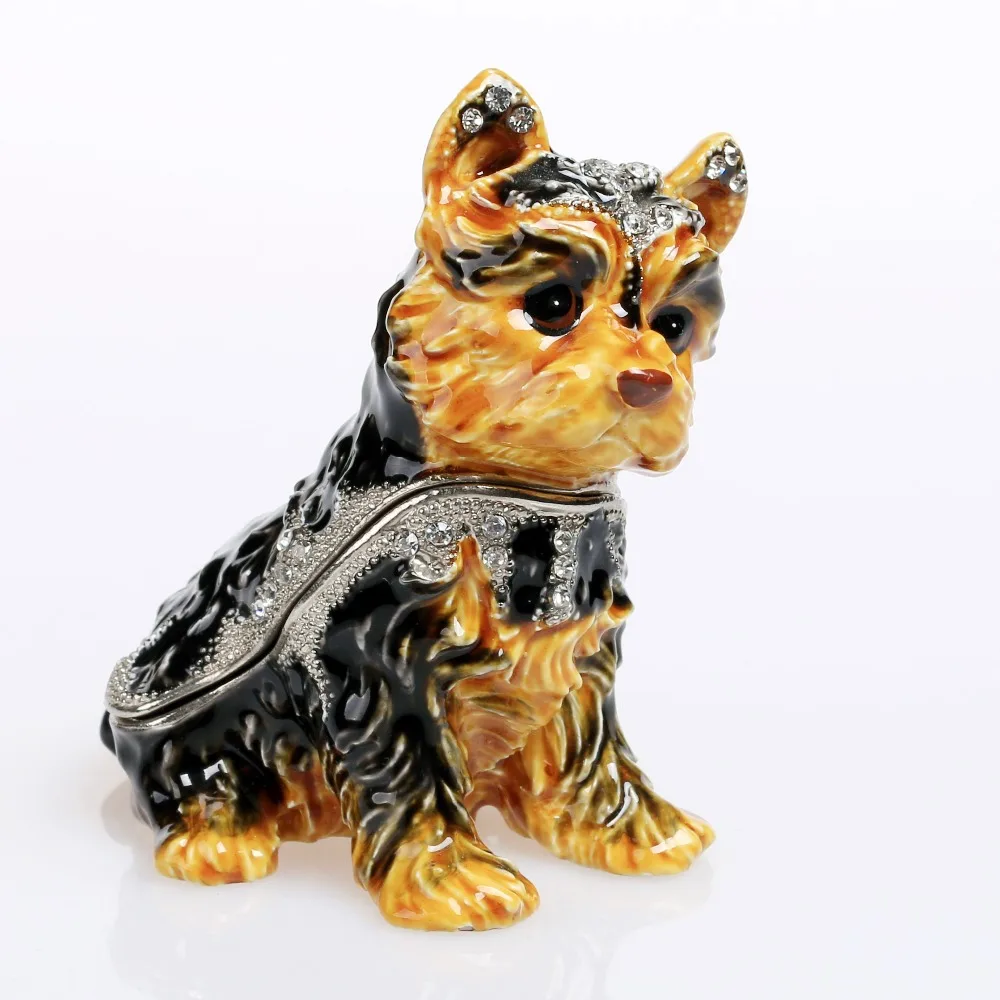 

IZODO jewelry dog puppy pets lovely jewelry box tin metal material enamel chromatic pure handmade artware handiwork gifts