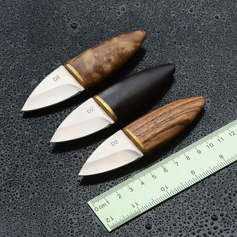 Маленький Карманный оливковый с фиксированным лезвием с деревянной ручкой, прямой нож для самообороны, для спорта на открытом воздухе, кемпинга, охоты, инструменты для защиты выживания