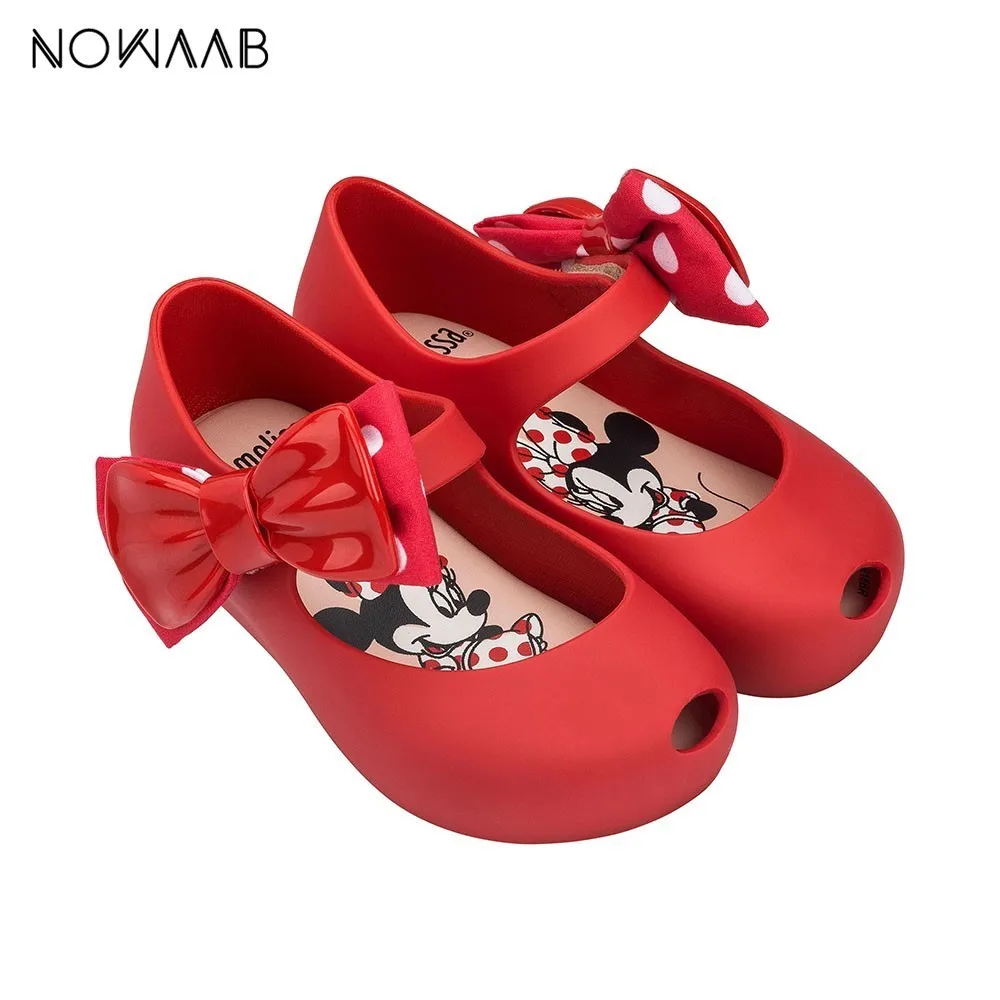 

Mini Melissa Original Ultragirl + Minnie II 2019 New Mickey Girls Jelly Sandals Bow Kids Sandals Melissa Children Shoes Non-slip