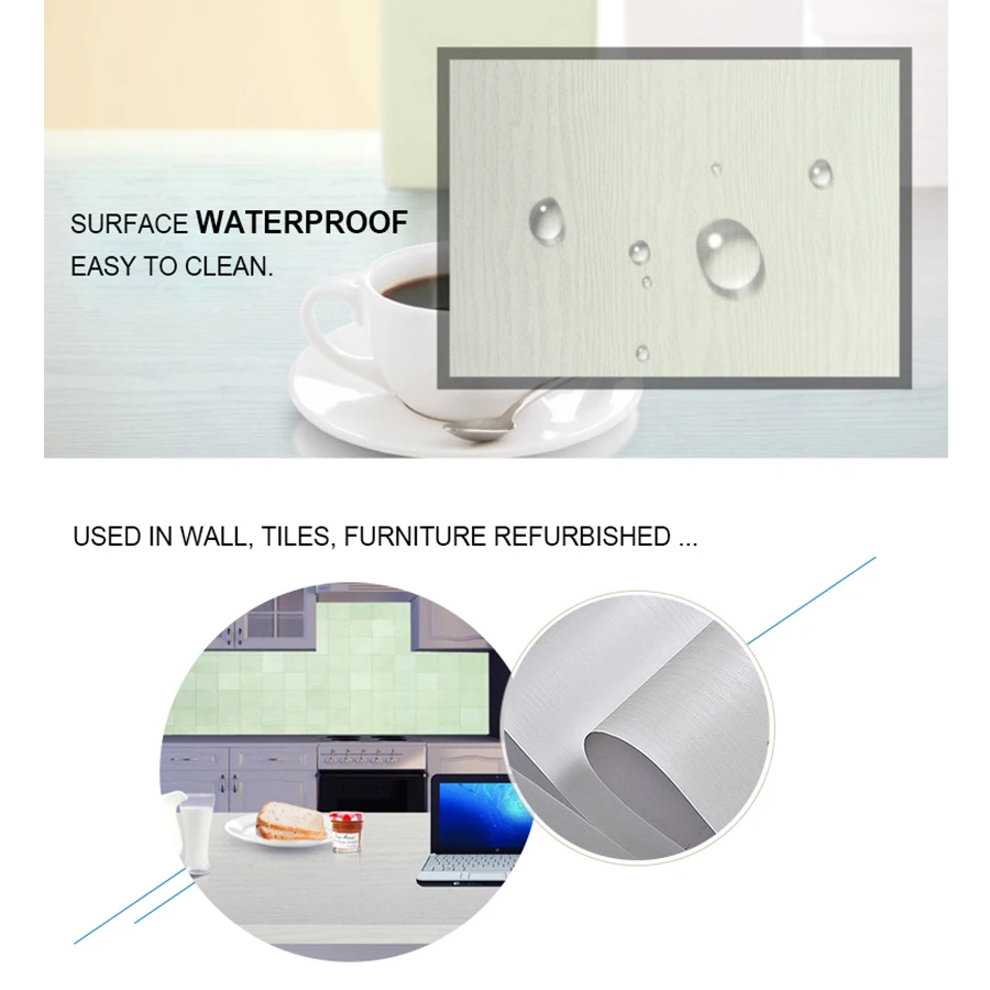 White Wood grain Home Decor Furniture vinyl Waterproof stickers Self Adhesive PVC wallpaper Bathroom desk door decorative films White Wood grain Home Decor Furniture vinyl Waterproof stickers Self Adhesive PVC wallpaper Bathroom desk door decorative films