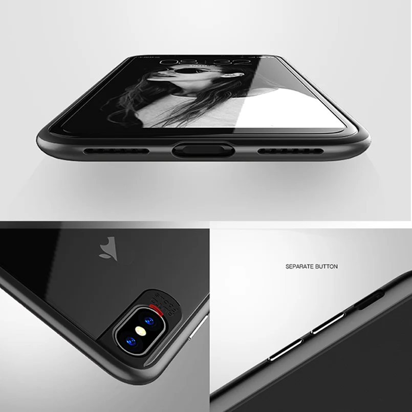 LOVECOM For iPhone X 10 Case Ultra Thin Armor Transparent Clear TPU + PC Mobile Phone Cases Back Cover Coque Fundas Coque 