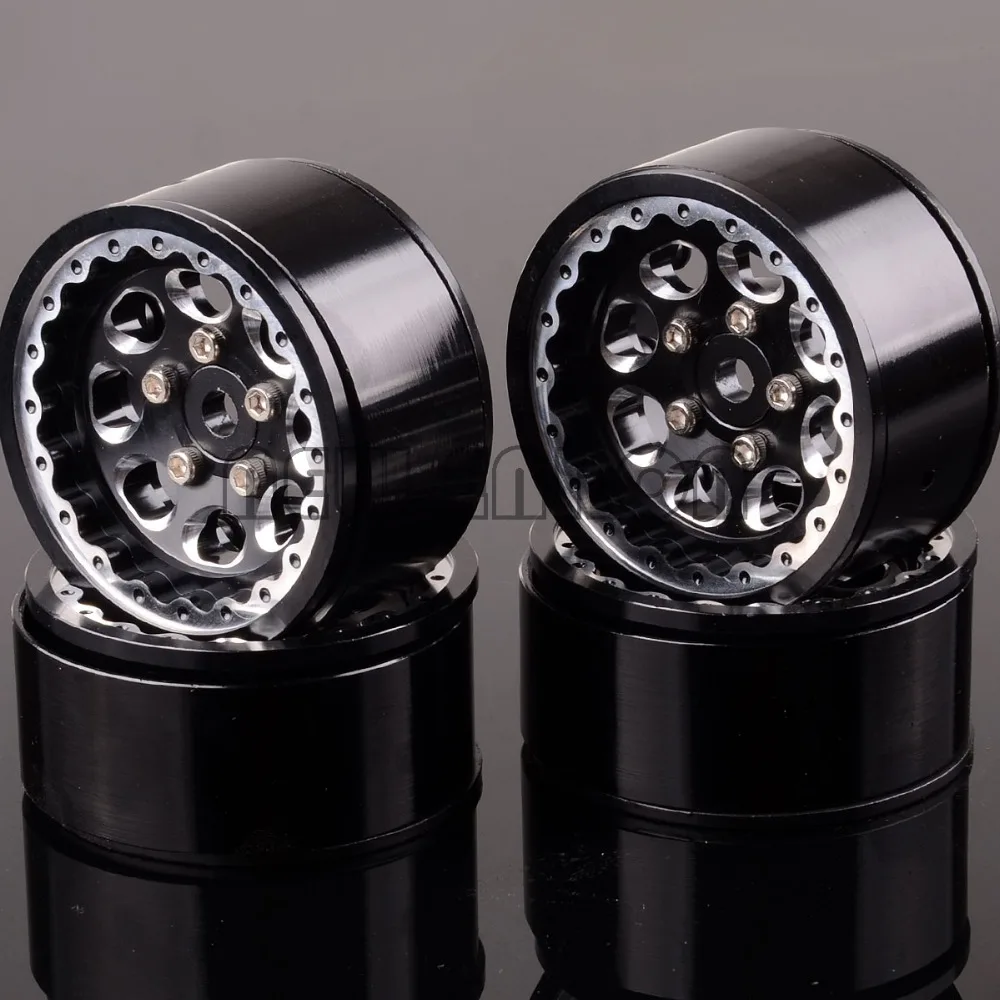 

NEW ENRON 4PCS 1/10 Aluminum 1.9" Beadlock Rims 1070 For RC CAR 1:10 Rock Crawler Traxxas HPI Axial BLACK