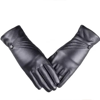 

New Fashion Motorcycle Luxurious Women Girl Leather Winter Super Warm Gloves Cashmere dropshipping #YL5