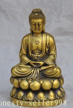 

Christmas 12"Tibet buddhism Fane Joss brass sakyamuni Shakyamuni Tathagata buddha statue Halloween