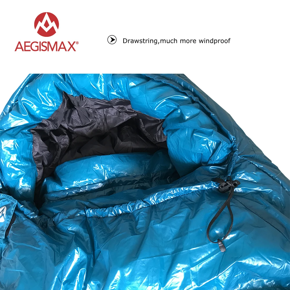 Aegismax M3 Сверхлегкий Кемпинг Мумия 95% белый гусиный пух спальный мешок 3 сезона Пешие прогулки