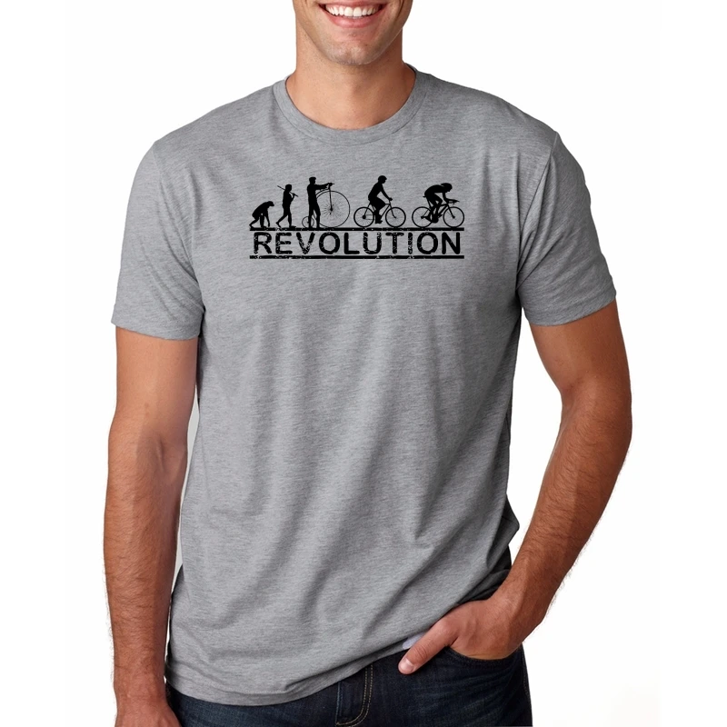 Мужская хлопковая футболка с коротким рукавом, повседневная мужская футболка, креативная футболка с триатлоном, плавучий велосипед, декоративный силуэт, футболки - Цвет: GRAYW7938