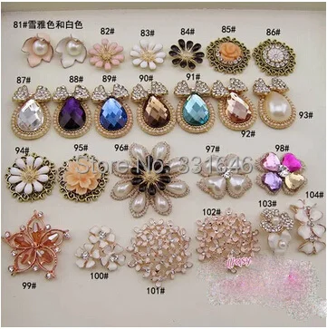 

Diy hairbow material metal alloy crystal/gem/pearl rhinestone flatback buttons wedding/party/dress/craft Sewing accessories