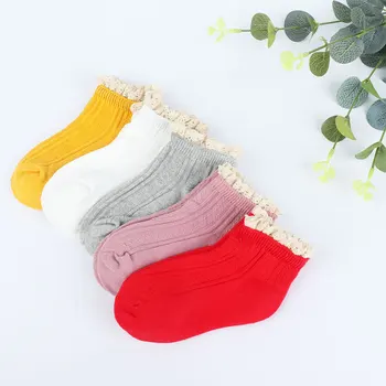 

5 Pairs/Set Girl Boy Cotton Lace Short Sock Pure Printed Laciness Pattern Socks Children Winter Socks Cartoon Soft Sock