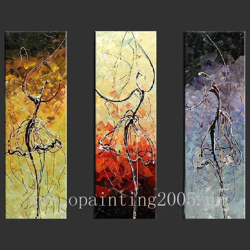 

Hand Painted Modern Abstract Calligraphy Wall Artwork Hang Picture Handmade Women Dancer Portrait Figure Oil Painting on Canvas