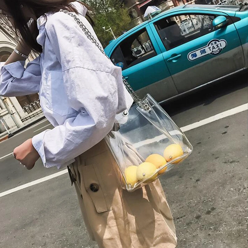 Модная женская прозрачная сумка маленькая тоут из ПВХ сумки мессенджеры