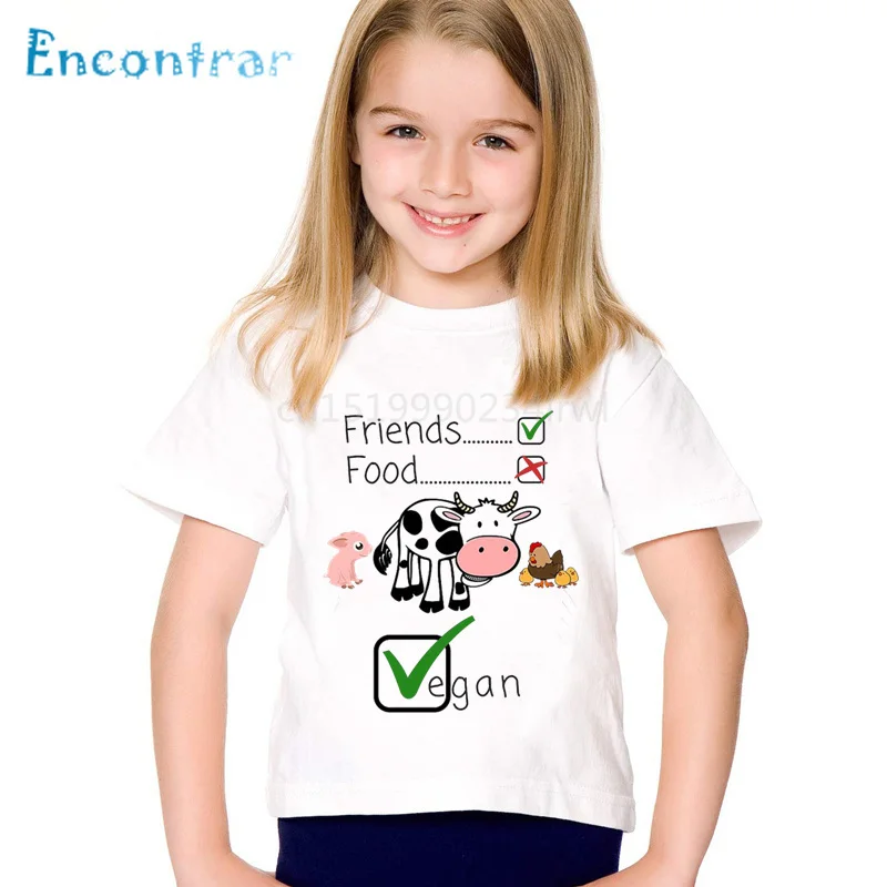Детские футболки с мультяшным принтом анималы Are Friends Not Food детские летние для