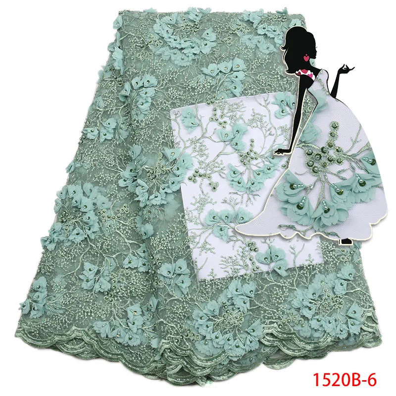 

2017 New Design 3D Good Quality nigeria lace fabric new 2017 african material lace trimmings for sewing For Women AMY1520B-1