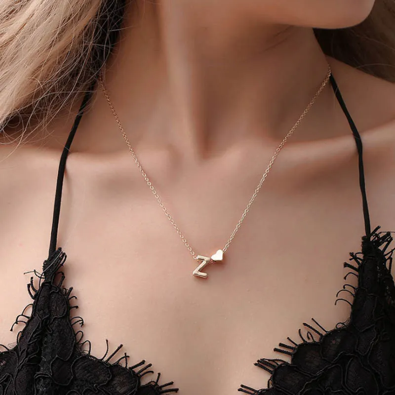 Оригинальное ожерелье в форме сердца, персонализированное ожерелье с буквами, имя, ювелирные изделия для женщин, друг, любовник, пара, ожерелье чокер на шею