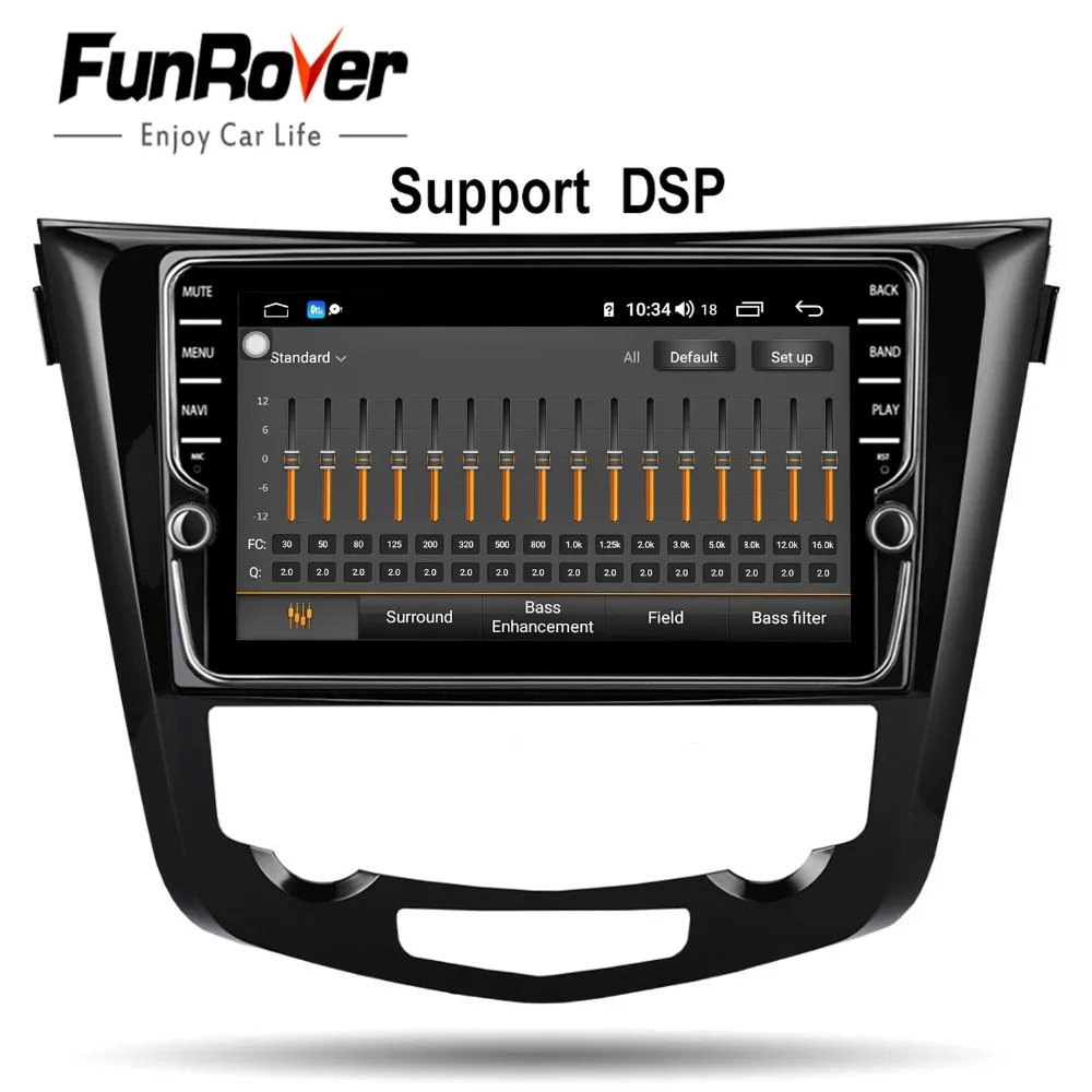 Perfect Funrover 8 core android 9.0 car dvd multimedia player for Nissan X-Trail Qashqai 2014 -2017 stereo radio gps navigation navi DSP 2
