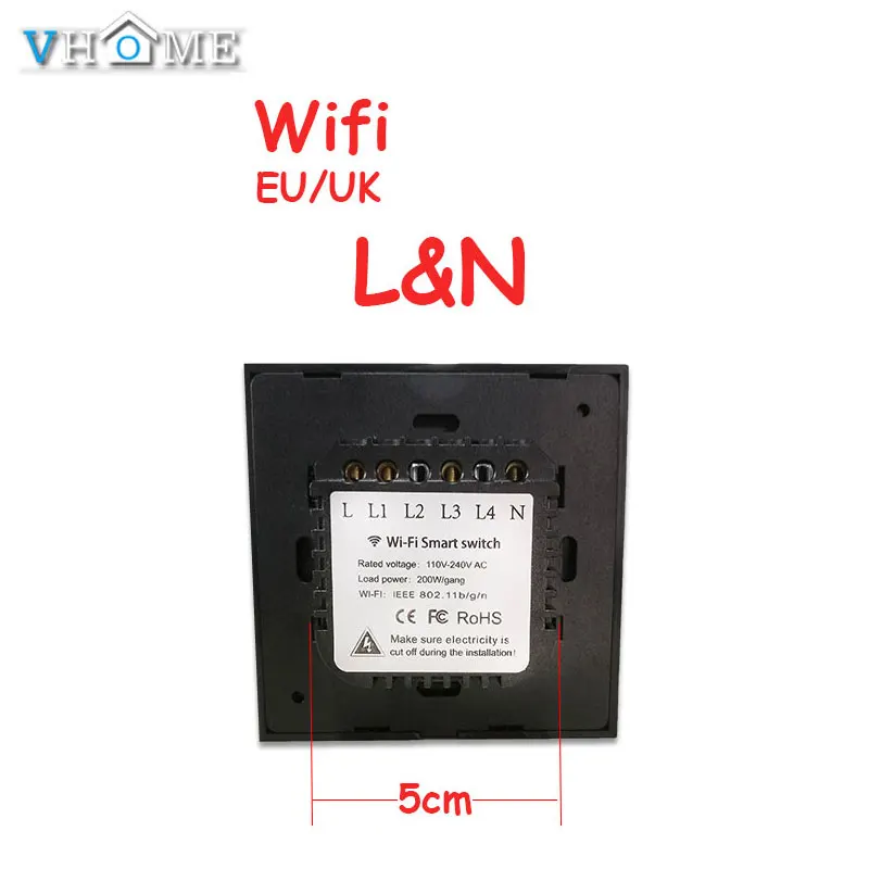  Ewelink Touch Switch Wifi 2.4G Smart Home Touch Switch Wall Panel 220VEU/UK Standard Smart Led Wifi - 32971465923