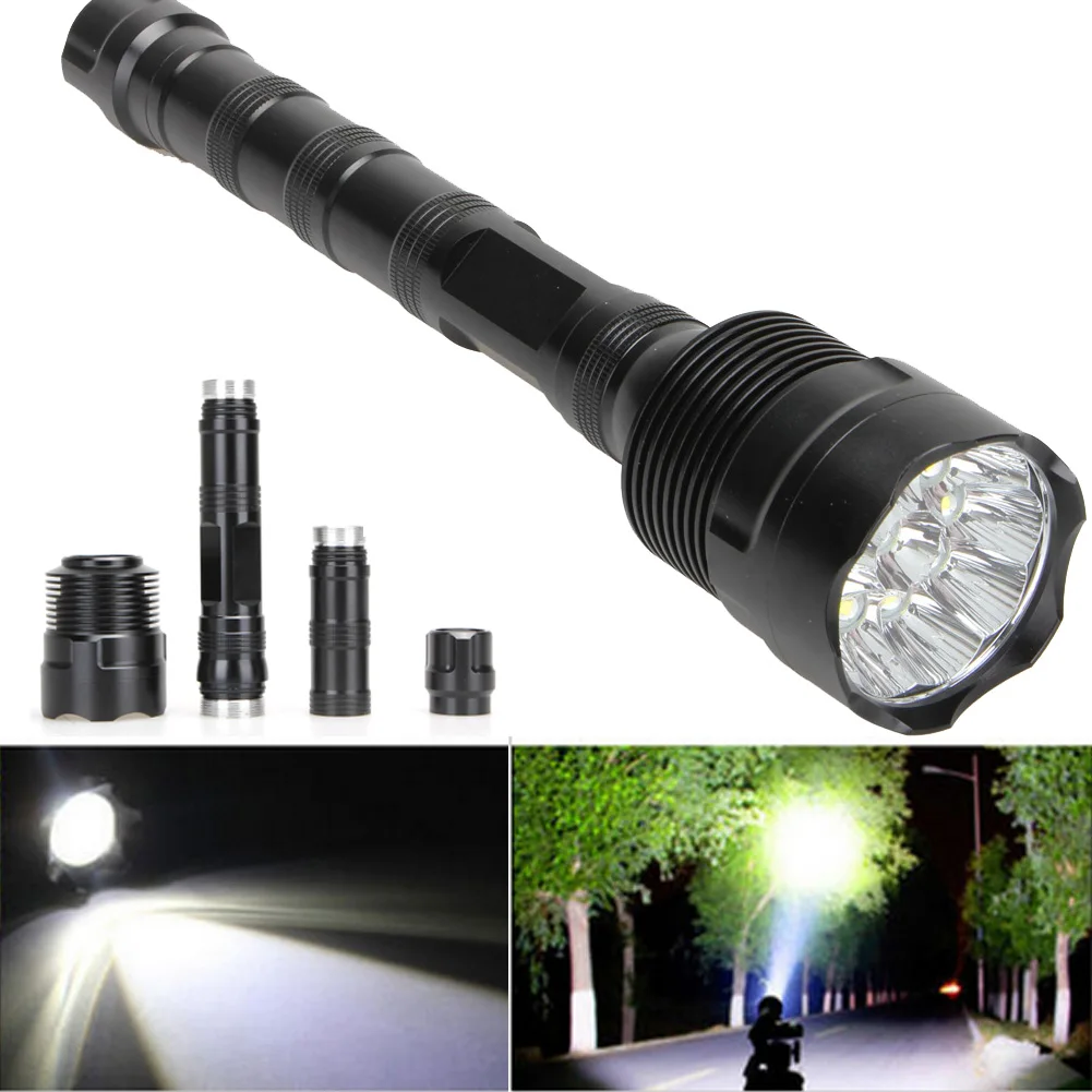 عالية الطاقة 28000 لومينز 11LED 5 وضع كري XML T6 السوبر مشرق الألومنيوم مصباح ليد جيب زوومابلي الشعلة أضواء في الهواء الطلق أدوات