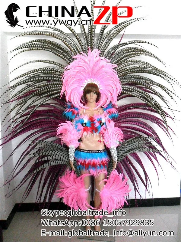 100pcs 35-40inch Long Lady amherst tail pheasant feather AAAquality for Samba Showgirl Carnival Costume2