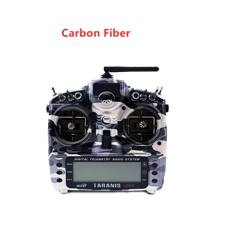 FrSky 2,4G 16CH Taranis X9D Plus SE передатчик специальное издание w/M9 Чехол с датчиком передачи воды с батареей и радиоуправляемой игрушкой - Цвет: CarbonFiber Left T