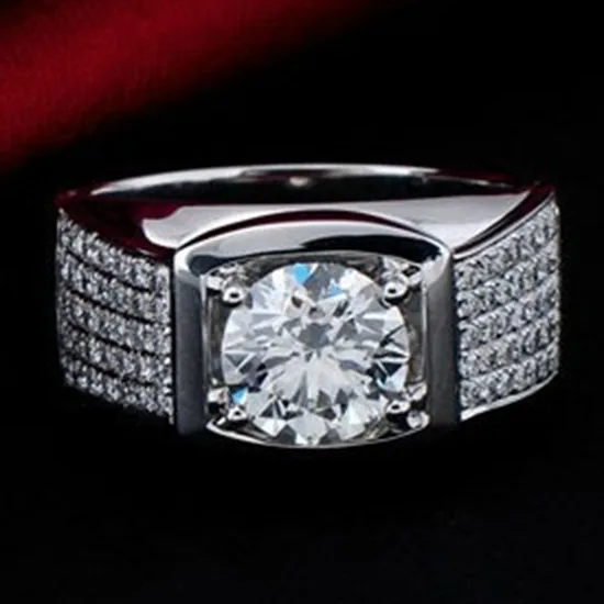 

Amazing Big Diamonds Ring 5CT Classic Original Sterling Silver Man Ring Synthetic Diamonds Engagement Men Ring Male Jewelry