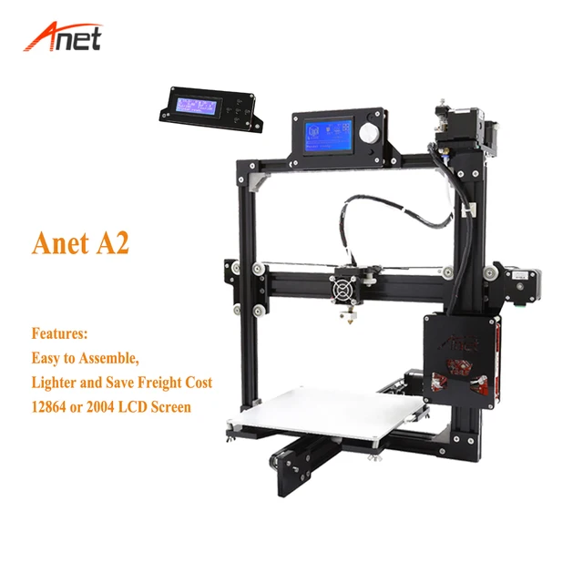 Modest Anet A2 Digital Printer Aluminum Stanpante 3d Alta Precisione LCD 2004/12864 Easy to Assemble Best Hotbed 3d Printer Kit