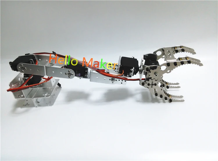 

Hello Maker H415 Abb Industrial Robot Mechanical Arm 100% Alloy Six degrees of freedom Robot Arm Rack with 6 Servos