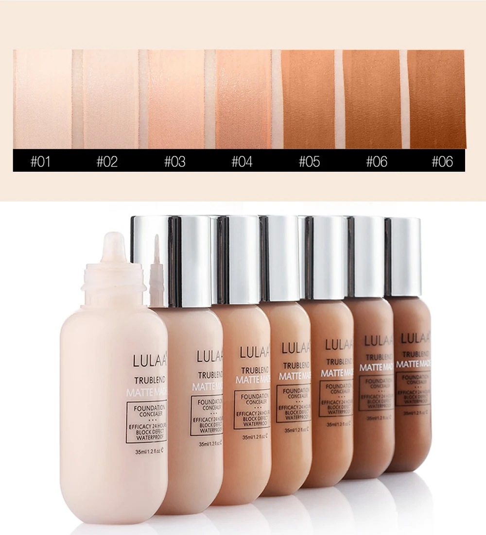 LULAA Age Back Foundation Base Makeup Age Rewind Matte Liquid Foundation Full Coverage Concealer Waterproof Matte Foundation