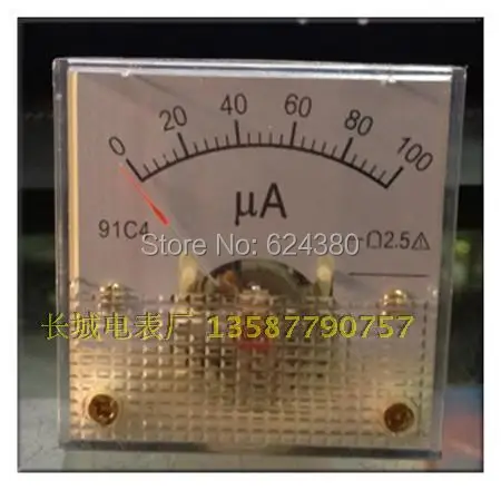 

Dc microammeter microamps table head 91C4 DC 0-100uA Rectangle Analog Panel Ammeter Gauge Amperemeter Class 2.5 45845mm