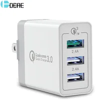 DCAE 3 USB QC 3,0 зарядное устройство для iphone X 8 ipad samsung S9 S8 huawei Xiaomi универсальный ЕС США штекер Быстрая зарядка Телефон Настенный адаптер