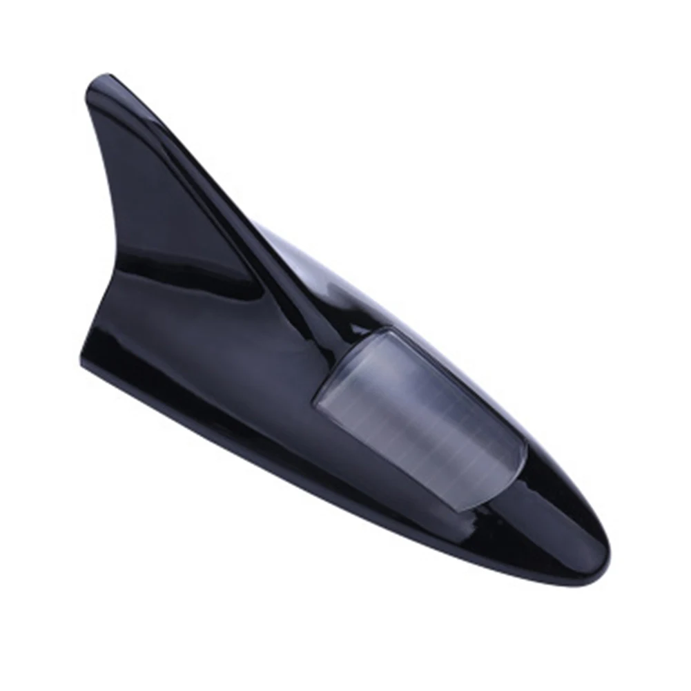LED Signal Antenna Solar Shark Fin Car Roof Light Sensor Decoration Lithium Battery Car Accessories - Испускаемый цвет: black