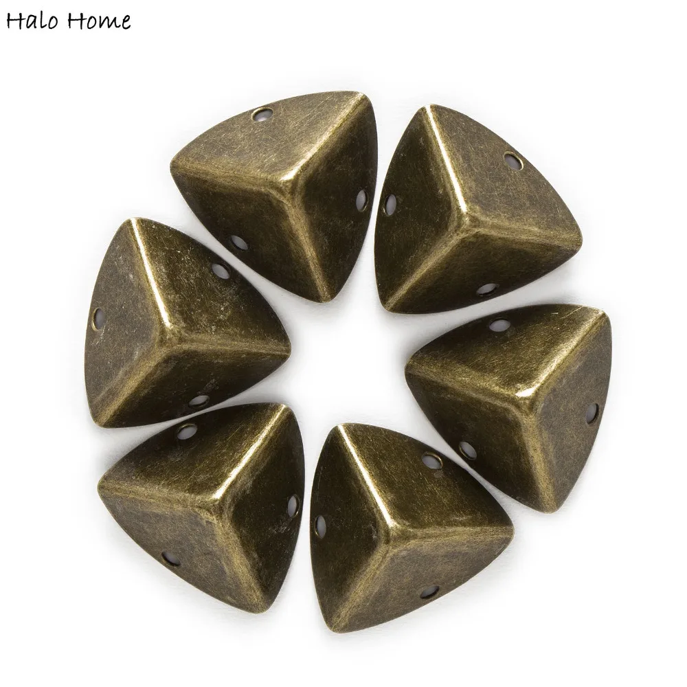 8 Piece Antique Bronze Plated 3 Holes Luggage Decorative Table Box Bags Protectors Corner Wooden Case Decorative 38x27mm 8 Piece Antique Bronze Plated 3 Holes Luggage Decorative Table Box Bags Protectors Corner Wooden Case Decorative 38x27mm