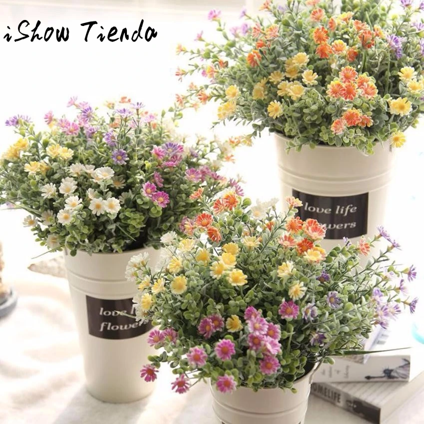 

Artificial Fake Flowers Wild Chrysanthemum Floral Wedding Bouquet Home Decor Flores Artificiais Para Decora o De Casamento #P