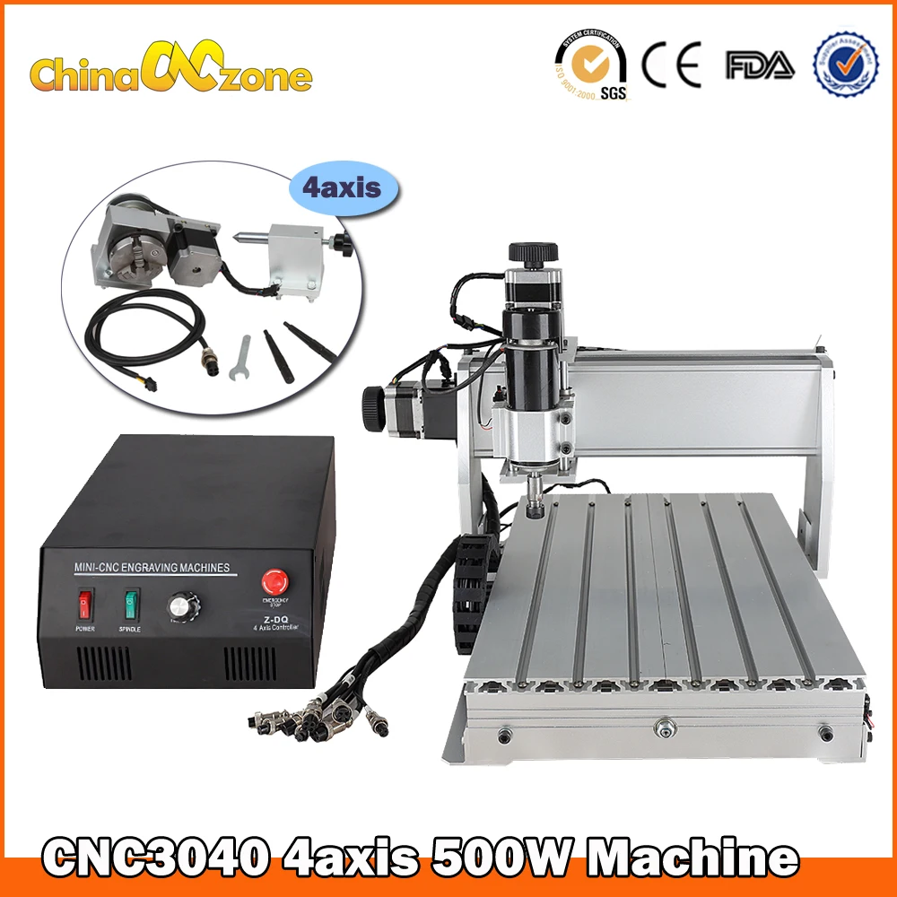 

mini router cnc 3040Z-DQ 4axis mini CNC Router Machine with Ball Screw Rotation CNC Engraver Milling Drilling Cutting Machine