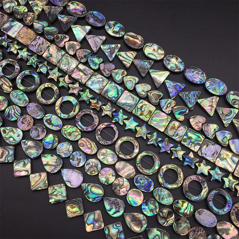 Günstig Art und weise mischte farbe EINE runde teardrop förmigen platz Natürliche Abalone Muschel Perlen für weibliche DIY Schmuck Armbänder Halsketten