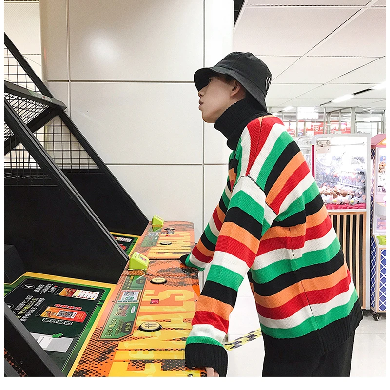 Korean Oversized Sweater Men Plaid  (13)