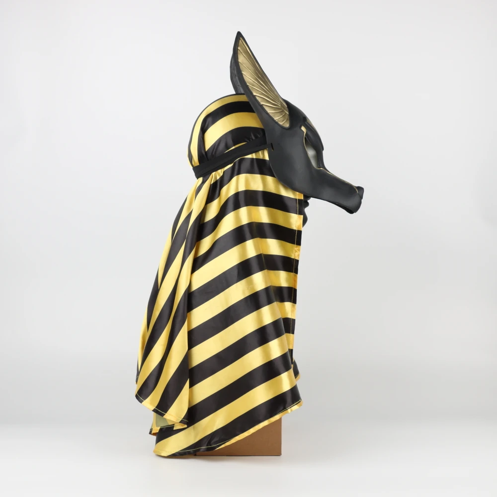 Egyptian Anubis Cosplay Face Mask With Headscraf PVC Canis spp Wolf Head Jackal Animal Masquerade Party Halloween Fancy Dress (7)
