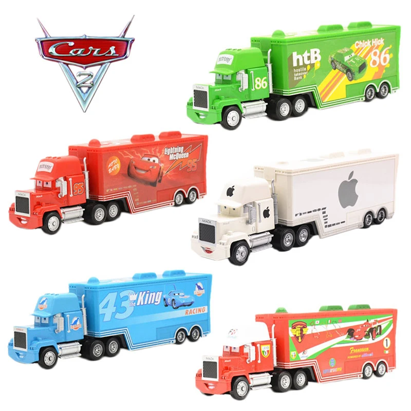 

Cars 3 Toys 2pcs Lightning McQueen Diecast 1:18 Metal Alloy Modle FiguresKids Toy Transporter Truck Boy Educational oyuncak