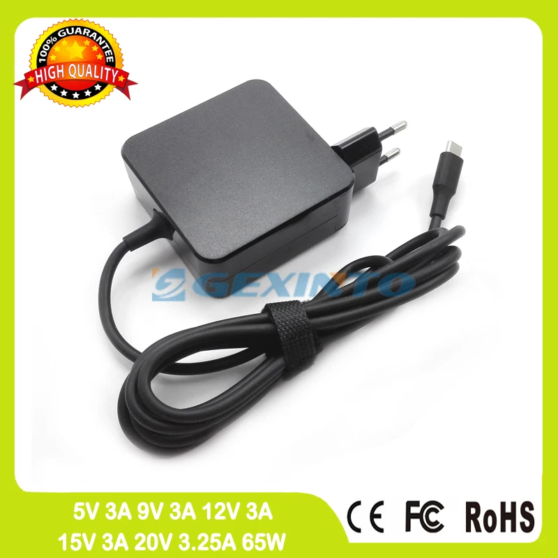 65W 20V 3.25A Type C USB адаптер переменного тока зарядное устройство для ноутбука Lenovo ThinkPad
