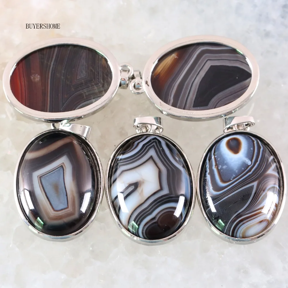 35x25MM бусы из натурального камня черный Veins Onyx кулон в форме ожерелье для девочек