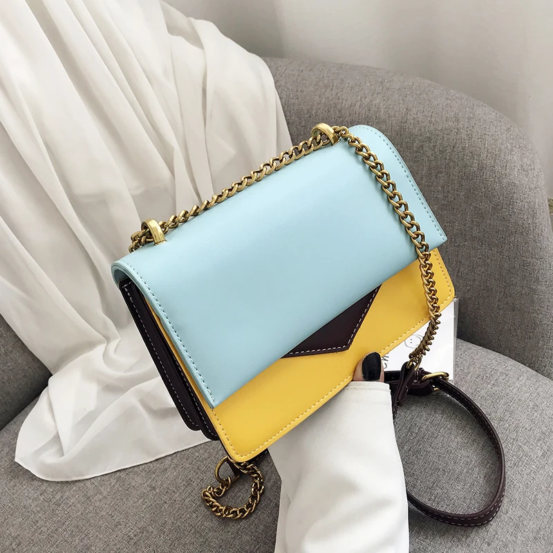 

Women Clutch pu Leather Retro Panelled Handbag Girl Mini Shoulder Bag Lady Crossbody Package Messenger Bag for women handbag sac