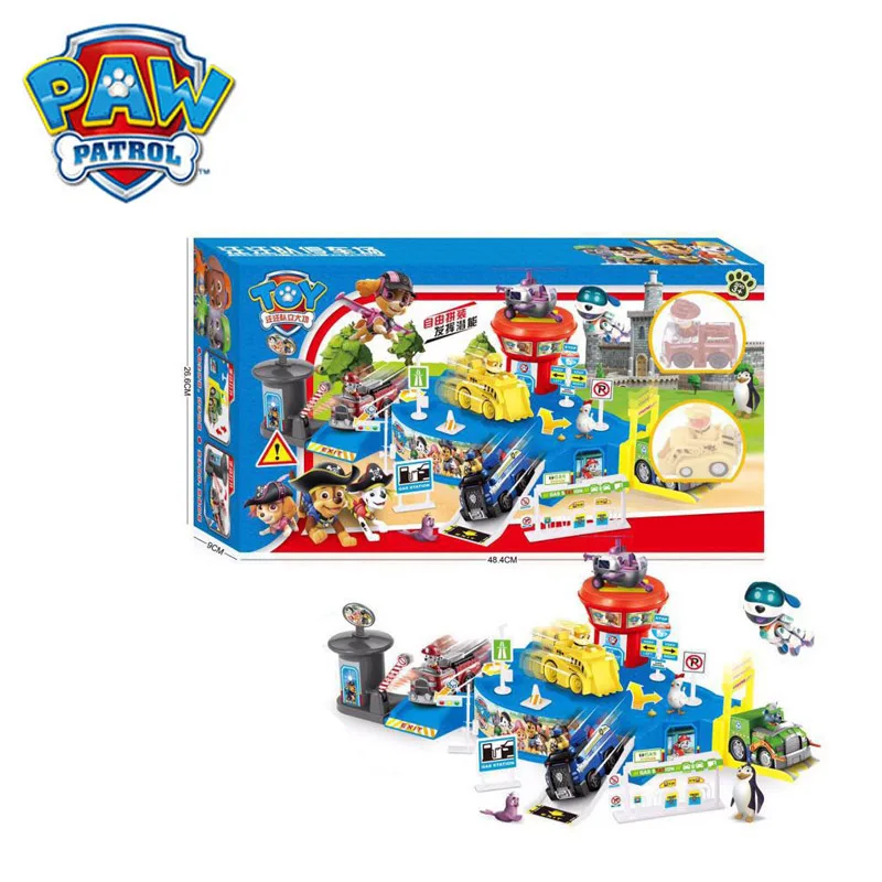 

Paw patrol Action Toy Figures toy set boys and girls children Deformed track parking lot Toy for children birthday gift