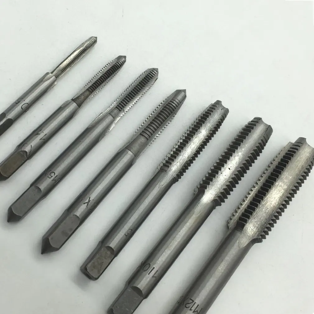 10 pcs Round Die and Hand Tap Metric Fine Thread Dies Taps Suit Hand