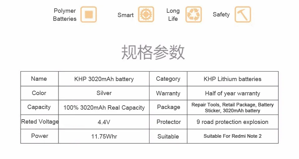 2017 NEW 100% KHP Original BM45 Phone Battery For Xiaomi RedMi Note 2 Bateria Hongmi Real 3060mAh Mobile Replacement Battery (8)