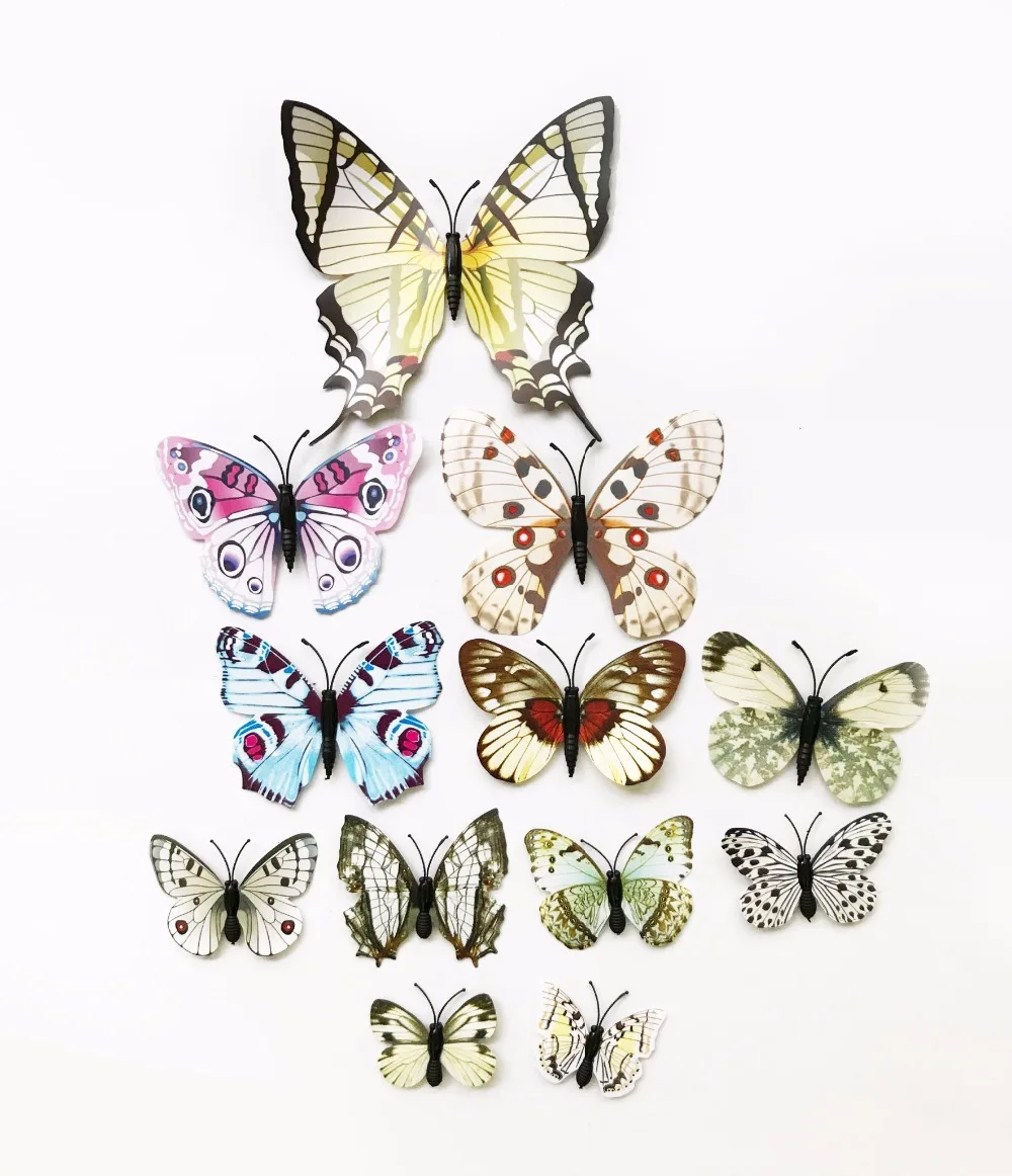 12 шт. интересный 3D моделирование магнит-бабочка на холодильник Кухня Свадебные оконные аксессуары украшения дома идеи подарка