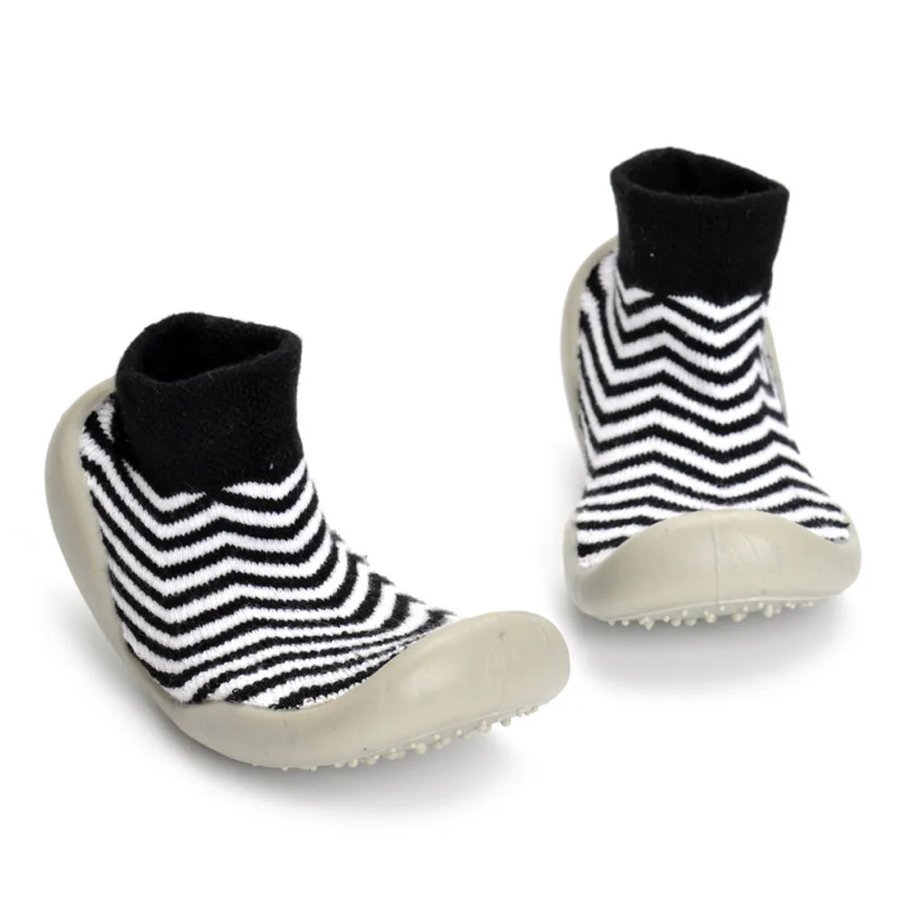 Newborn shoes winter warm Toddler Girl Boy Stripe Soft Socks Shoes
